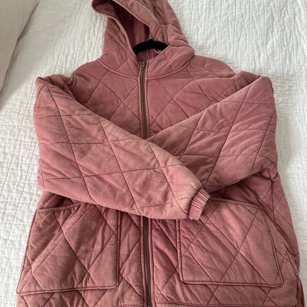 Wild Fable Quilted Mauve Hooded Jacket